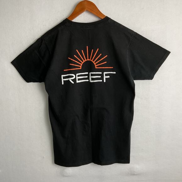Reef Mens Basic Crew Neck Tee Shirt 100 Percent Cotton Black size Medium - Picture 5 of 9